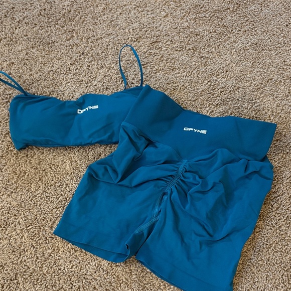 Dfyne Tops - DFYNE DEFY Teal Bra & Shorts Set